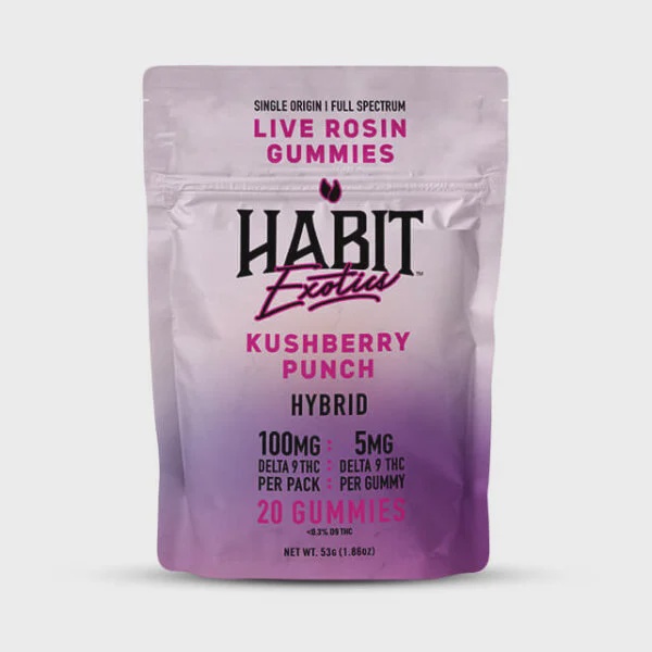 Habit Exotics Live Rosin Delta 9 Gummies Kushberry Punch Hybrid